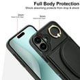 thumbnail image 2 of for iPhone 16 Wallet Case with Card Holder Women Men, Flip PU Leather Kickstand Shockproof Protective Phone Cover Magnetic Clasp 360 Rotation Ring Stand for iPhone 16, Black, 2 of 7