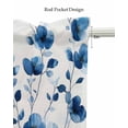 thumbnail image 5 of Blue Floral Spring Kitchen Valances for Windows Farmhouse Linen Window Valance Curtain for Living Room Window Treatment Vintage Botanical Blossom Flower Valance Rod Pocket Topper Drape, 42 x 12 Inch, 5 of 6