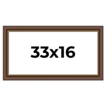 33x16 Copper and Brown Real Wood Picture Frame Width 2 inches | Interior Frame Depth 0.5 inches |