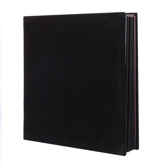 Photo Album Scrapbook Velvet Cover Thick Pages with Protective Film Save Images Permanently,Memory Book,Best Gift Choice,1 X Photo Album Scrapbook,Black