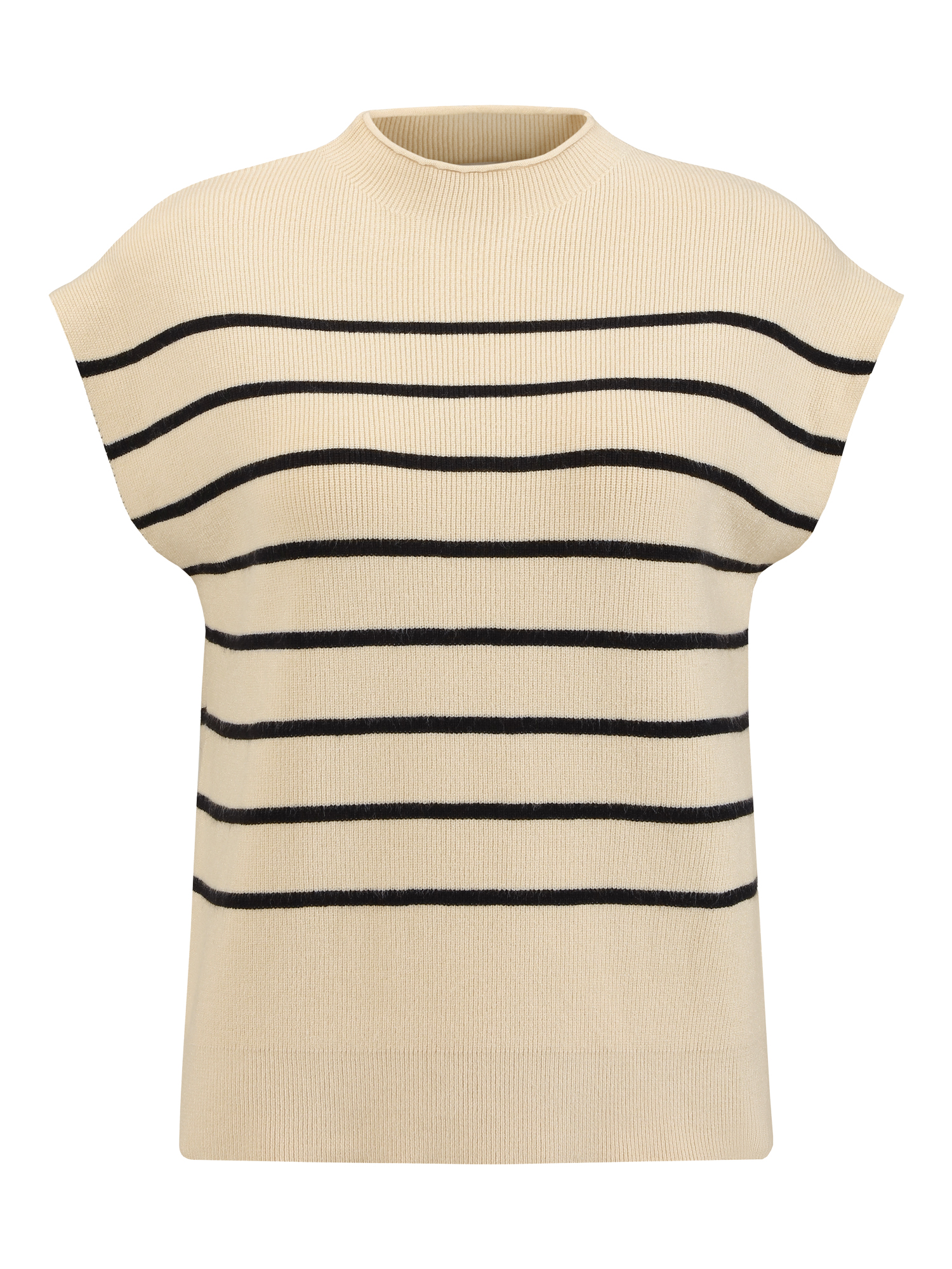 DARING DIVA Cap Sleeve Sweater Vest Mock Neck Ribbed Knit Pullover Top 2XL Beige