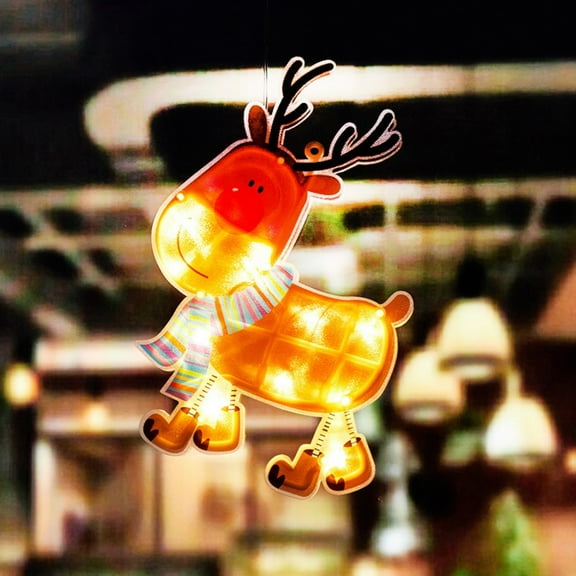 Steadline Battery Powered Christmas Window Decorations with Suction Cups Warm White LED Lights for Indoor Outdoor Holiday Display Festive Atmosphere Creator Easy Installation