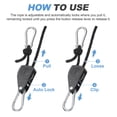 thumbnail image 4 of Uxcell 4 Pairs 1/4" Adjustable Rope Hanger, 16.4ft(5 Meter) Heavy Duty Ratchet Tie Down Strap with Rope Clip Hanger for Hanging Plants, Grow Light and Various Tie-Down Uses, Black, 4 of 6