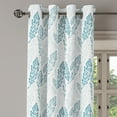 thumbnail image 2 of Ambesonne Teal and White Grommet Curtain, Grunge Feathers, 50" x 108", Teal Dark Blue White, 2 of 6