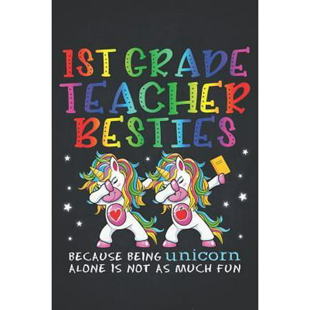 Unicorn Teacher : 1st First Grade Teacher Besties Teacher's Day Best Friend Composition Notebook College Students Wide Ruled Lined Paper Magical dabbing dance in class is best with BFF