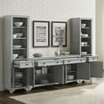 thumbnail image 4 of Crosley Furniture Tara 3-Piece Modern Farmhouse Sideboard Buffet Cabinet And Bookcase Set with Storage, 4 of 15