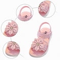 thumbnail image 4 of TOWED22 Girls Open Toe Princess Flat Sandals with Comfort Sole Summer Sandals Pink,10, 4 of 9