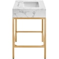 thumbnail image 6 of Meridian Furniture Marmo White Engineered Stone Bathroom Vanity, 6 of 9
