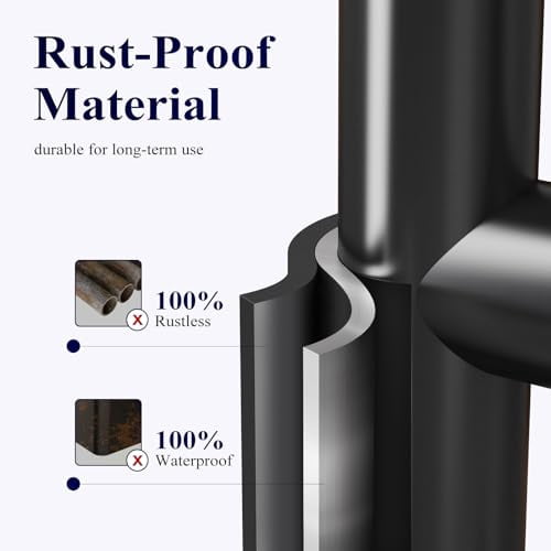 Freestanding Toilet Paper Holder for 4 Rolls with Anti-Slip Base and Storage Shelf, Rustproof Metal Bathroom Organizer for Phone & Essentials, Medium Black