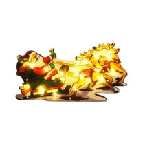 Hometravel Christmas Window Hanging Lights, LED Suction Cup Light Decor, Battery Operated Window Stickers for Shop, Home, Seasonal Display