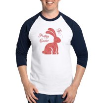 CafePress - Happy Easter Bunny Baseball Jersey - Cotton Baseball Jersey, 3/4 Raglan Sleeve Shirt