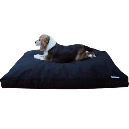 Dogbed4less Shredded Memory Foam 41 x27 Dog Bed Pillow with Black Canvas Cover