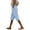 Light Blue, variant on MLQIDK Linen Capri Pants for Women Linen Capri Pants Knee Length High Waisted Trendy Summer Knee Length Shorts Dressy Casual Linen Capris with Pockets White XL