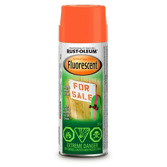 Peinture aérosol Rust-Oleum Specialty en fluorescent rouge-orange 312g