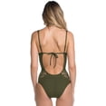 thumbnail image 2 of Becca Color Play Deep V Neck One Piece In Bayleaf 711087-BAY Green / Medium, 2 of 2