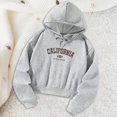 thumbnail image 4 of Sudadera con capucha Tops con letras impresas Ropa de mujer Sudadera con capucha con cordón premium de poliéster para desplazamientos Otoño Escalada S, 4 of 8
