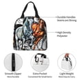 thumbnail image 3 of Rateoe Four Running Horses Pattern Insulated Lunch Bag with Thick Aluminum Foil Lunch Tote Bag with Front Pocket for Men and Women, Ideal for Work, School, Picnics, and Travel, 3 of 5