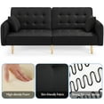 Alden Design Memory Foam Convertible Futon Sofa Bed with USB, Black