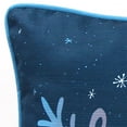 thumbnail image 2 of Jordan Manufacturing 18" x 18" Navy Let It Snow Holiday Novelty Square Reversible Decorative Throw Pillow with Welt, 2 of 6