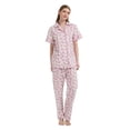 thumbnail image 3 of Kolipajam 100% Cotton Pajamas For Women Short-Sleeve Long Pants PJS Button Down Sleepwear XXL, 3 of 6