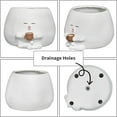 thumbnail image 4 of Smily Face Planter Pot with Coffee Cup Cute Resin Flower Head Planters for Indoor Outdoor Unique Sit Succulent Pots with Drainage Hole Gift IdeaI for Mother Christmas (White), 4 of 7