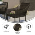 thumbnail image 6 of Flash Furniture Ethan Set of 2 Commercial Grade Stacking Patio Chairs, All Weather PE Rattan Wicker Patio Dining Chairs in Espresso, 6 of 12