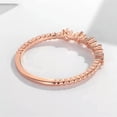 thumbnail image 6 of EOEMY 3mm Rose Gold/Silver 5-Stone Cz Tail Band Women'S 925 Silver Wedding Ring Sz 4-9, 6 of 6