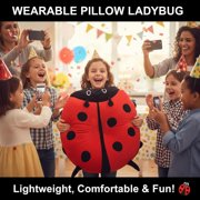 Giant Wearable Ladybug Pillow, Removable Oversized Decorative Pillows,Giant Ladybug Stuffed Animal with Soft Shells for Kids and Adults Release Stress,Christmas Pillows Home Decorative