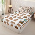 thumbnail image 2 of Erosebridal Cute Cartoon Capybara Zipper Queen Comforter Set with Fitted Sheet and 2 Pillowcases,Water Animal Zipper Bedding Set For Girls,Reversible,4pcs, 2 of 7