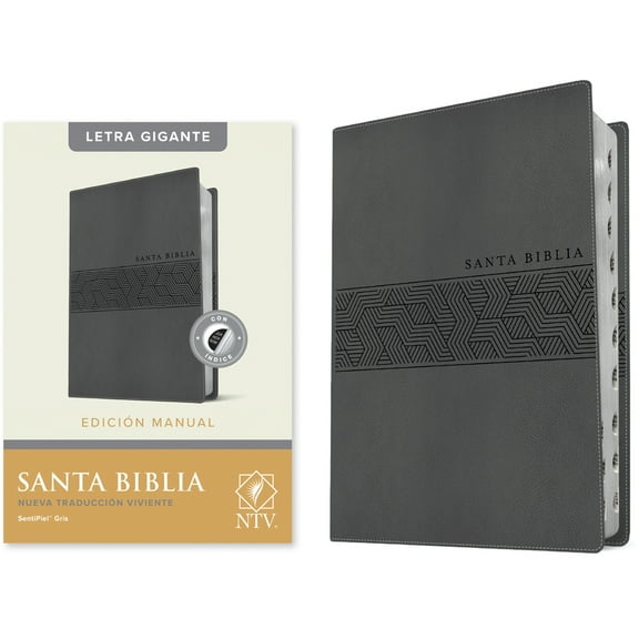 Santa Biblia Ntv, EdiciÃ³n Manual, Letra Gigante (Sentipiel, Gris, Ãndice, Letra Roja), (Hardcover)