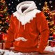 thumbnail image 1 of Ceisia Cozy Fleece-Lined Mens Loose Fit Santa Style Color Block Hooded Sweatshirt Gifts, 1 of 5