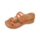 thumbnail image 1 of Sandalias de Cuña Negras para las Mujeres Reticular Corte Boca de Pescado Pie Abierto Zapatillas Sueltas Gruesas Primavera Verano, 1 of 9