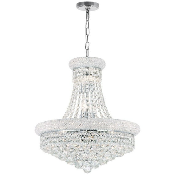 CWI Lighting Empire 14 Light Down Transitional Metal Chandelier in Chrome