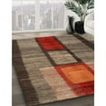 thumbnail image 2 of Ahgly Company Indoor Round Contemporary Saffron Red Abstract Area Rugs, 6' Round, 2 of 6