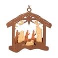 thumbnail image 5 of Vrorvz Wooden Nativity Hanging Ornament Christmas Decorations Christmas Ornaments Close Nature Wood Craft Crackproof Polished Indoor Centerpiece Mantel 3.9In Brown, 5 of 7