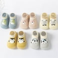 thumbnail image 4 of Xudanell Cotton Baby Boy Socks Soft Infant Walking Socks Kids Cartoon Rubber Sole Foot Wear Indoor Grey 0-6 Months, 4 of 4