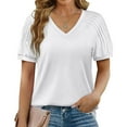 thumbnail image 3 of Tops For Women Trendy Summer Womens Tank Tops Athletic Loose FitWhite Tshirts Shirts For Women 100% CottonWomens Blouses Short Sleeve WorkT Shirts For Women Plus Size 5X, 3 of 5