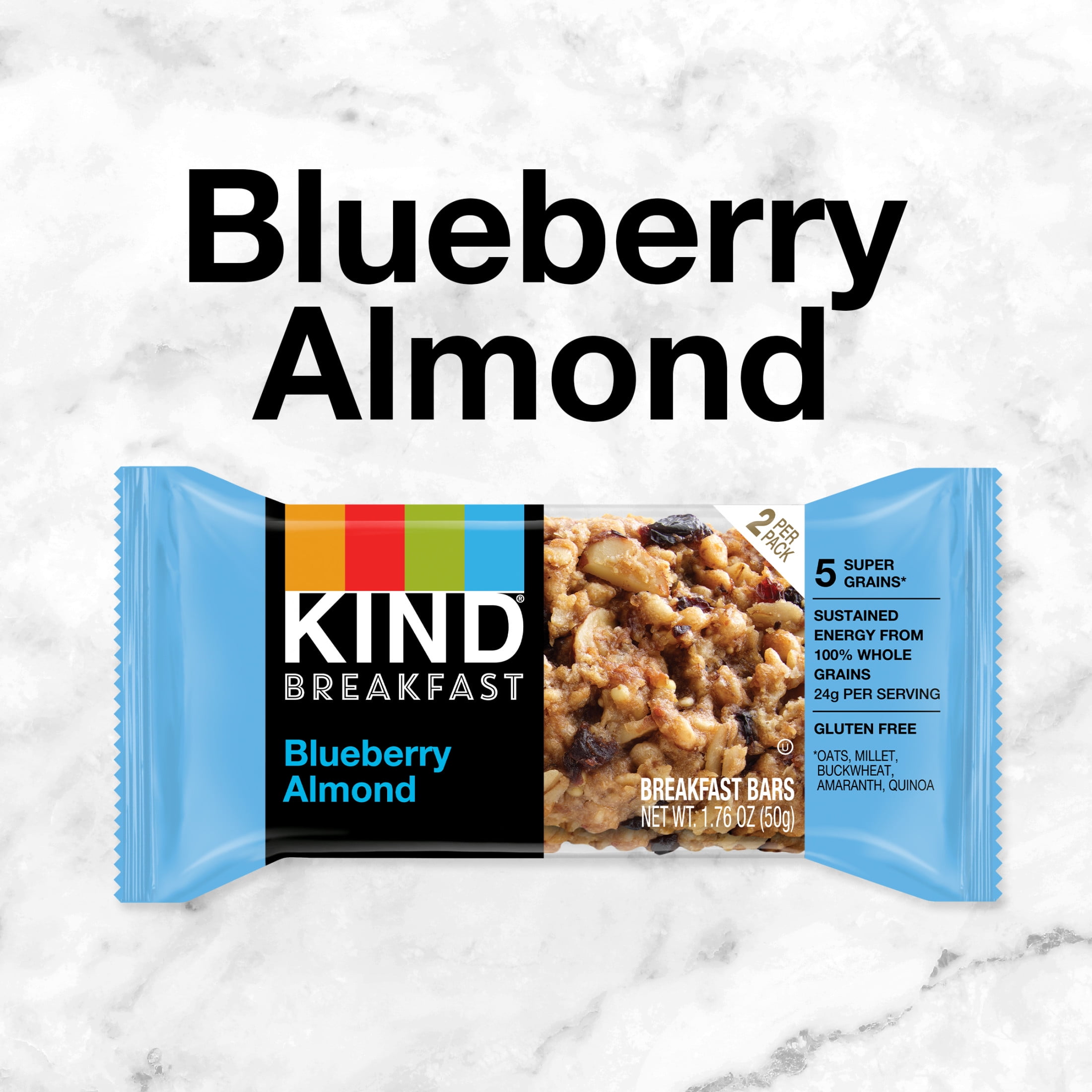 (5 pack) KIND Gluten Free Blueberry Almond Breakfast Bars, 1.76 OZ Packs, 60 Count
