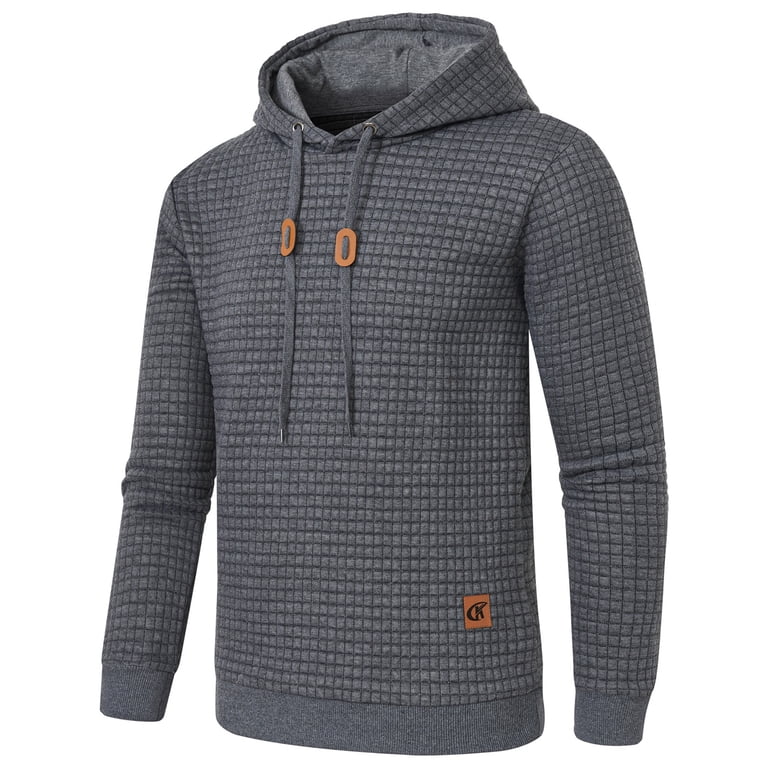 Weilanxin Men's Waffle Knit Pullover Hoodie photo 5