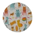 thumbnail image 4 of HAOXIT Round Flannel Backed Tablecloth, What’s Cookin, Indoor Outdoor Round Waterproof Table Cloth, Flamingos and Sloths 46-50, 4 of 8