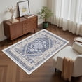 thumbnail image 2 of Roxstand 3x5 Area Rugs for Living Room, Vintage Large Area Rug, Non-Slip Backing Washable Rug, Stain Resistant Home Decor Rug (3'x5', Blue), 2 of 11
