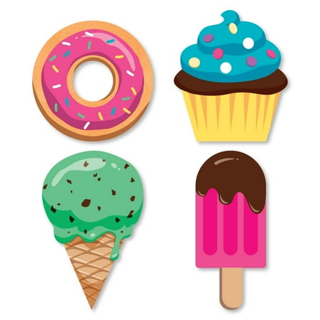 - Sweet Shoppe - Shaped Candy and Bakery Birthday Party or Baby Shower Cut-Outs - 24 Count