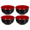 thumbnail image 1 of ColoMX 4pcs tazones de arroz melamina tazones de sopa multifunción tazones de ramen (rojo negro), 1 of 8