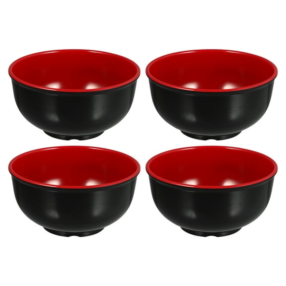 TAILTOSS Rice Bowls Black Impermeable Snacks 4Pcs 5.89X5.89X2.95in