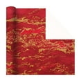 thumbnail image 2 of Papel de regalo navideño estampado en caliente con lámina dorada | Papel artesanal premium para regalos | 50 x 69 cm, embalaje navideño metálico rojo y verde, 2 of 6