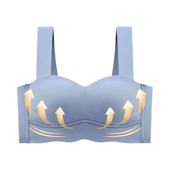 YWDJ Bras for Women Full Coverage Padded Pullover Lounge Bras Wirefree Comfortable Bras Wide Strap Push up Wrap Bras Padded Comfy Bras Solid Sleep Bras Blue M