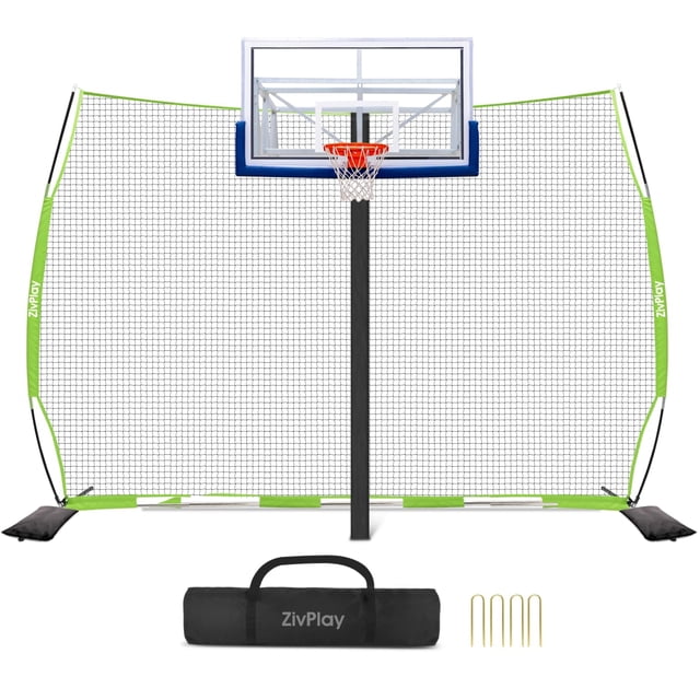 Red de protección para baloncesto ZivPlay de 12 x 10 pies con accesorios