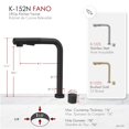 thumbnail image 3 of Stylish Single Handle Matte Black Stainless Steel Lift Up Kitchen Faucet K-152N, 3 of 11