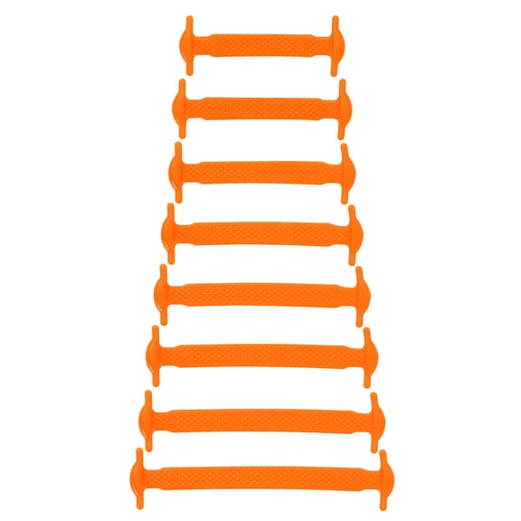 16Pack No Tie Shoe Laces for Adults, Elastic Flat Tieless Shoelaces, Orange