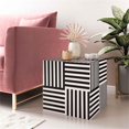 thumbnail image 2 of TOV Furniture Cube 15"H Transitional MDF Wood Side Table in Black/White, 2 of 6